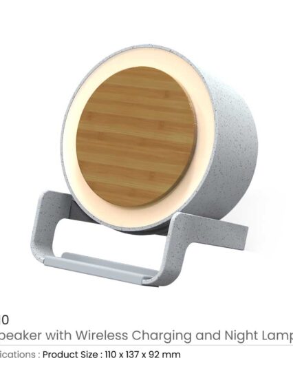 BT Speakers with 10W Wireless Charging & Night Lamp