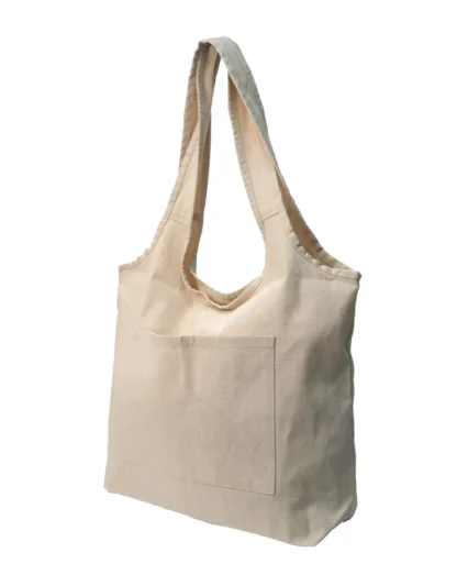 Cotton Hobo Bags with Front Pocket, 340 GSM (10 oz)