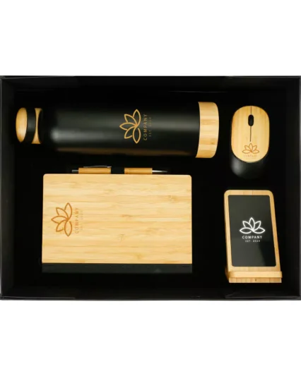 Bamboo Gift Sets in a Black Cardboard Gift Box GS-035