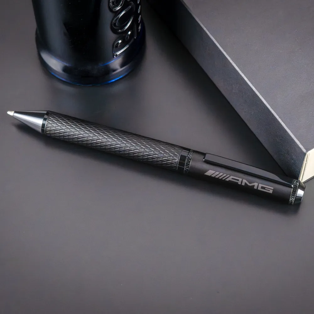 Black Metal Pens with Diamond Textured Barrel, Corporate Giveaways